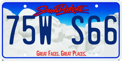 SD license plate 75WS66