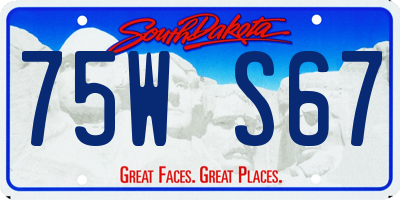 SD license plate 75WS67