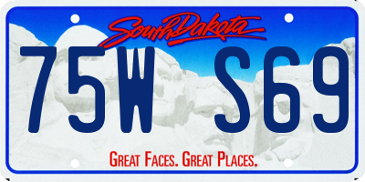 SD license plate 75WS69
