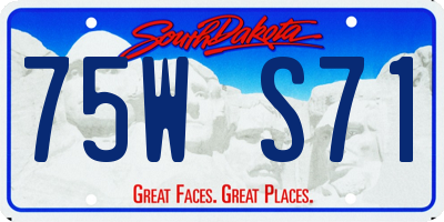 SD license plate 75WS71