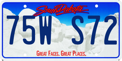 SD license plate 75WS72
