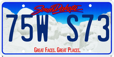 SD license plate 75WS73