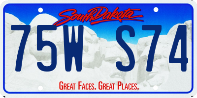 SD license plate 75WS74