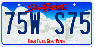 SD license plate 75WS75