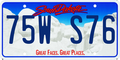 SD license plate 75WS76