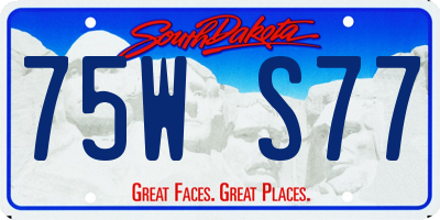 SD license plate 75WS77