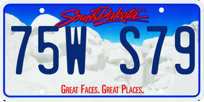 SD license plate 75WS79