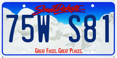 SD license plate 75WS81