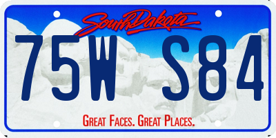 SD license plate 75WS84