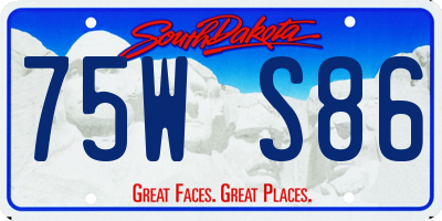 SD license plate 75WS86