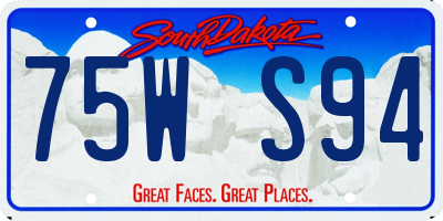 SD license plate 75WS94