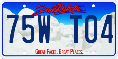 SD license plate 75WT04