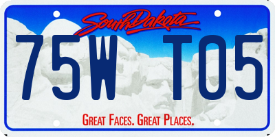SD license plate 75WT05
