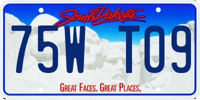SD license plate 75WT09