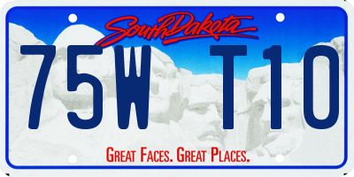 SD license plate 75WT10