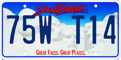 SD license plate 75WT14
