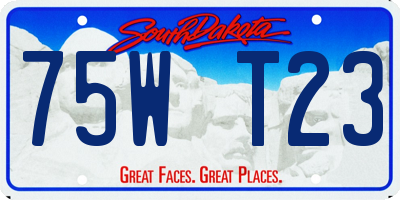 SD license plate 75WT23