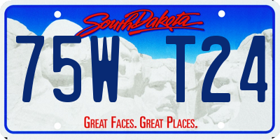 SD license plate 75WT24