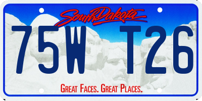 SD license plate 75WT26