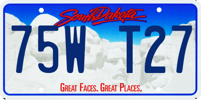SD license plate 75WT27