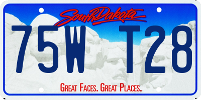 SD license plate 75WT28