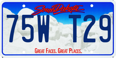 SD license plate 75WT29