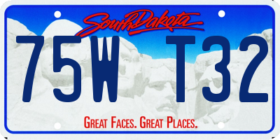 SD license plate 75WT32