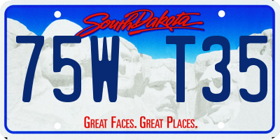 SD license plate 75WT35
