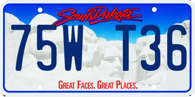 SD license plate 75WT36