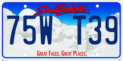 SD license plate 75WT39