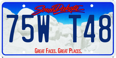 SD license plate 75WT48