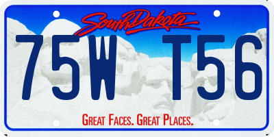 SD license plate 75WT56