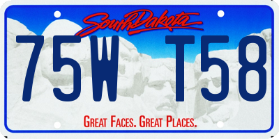 SD license plate 75WT58