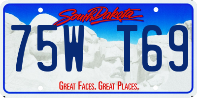 SD license plate 75WT69