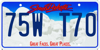 SD license plate 75WT70