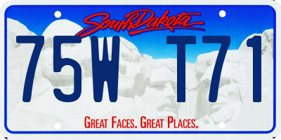 SD license plate 75WT71