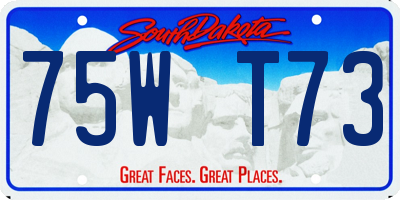 SD license plate 75WT73
