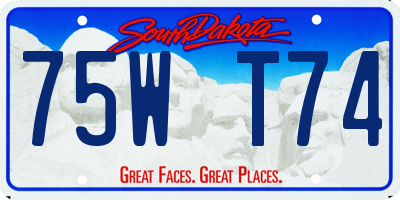 SD license plate 75WT74