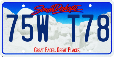 SD license plate 75WT78