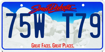 SD license plate 75WT79
