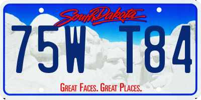 SD license plate 75WT84
