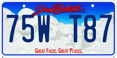 SD license plate 75WT87