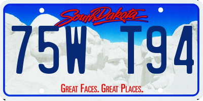 SD license plate 75WT94