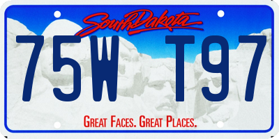 SD license plate 75WT97