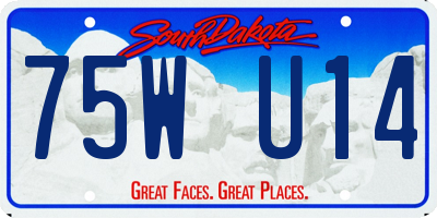 SD license plate 75WU14