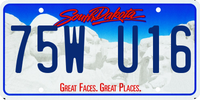 SD license plate 75WU16