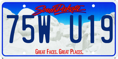 SD license plate 75WU19