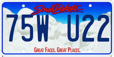 SD license plate 75WU22