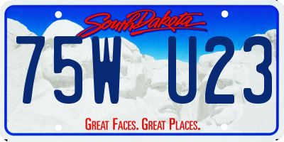 SD license plate 75WU23