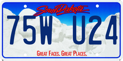 SD license plate 75WU24